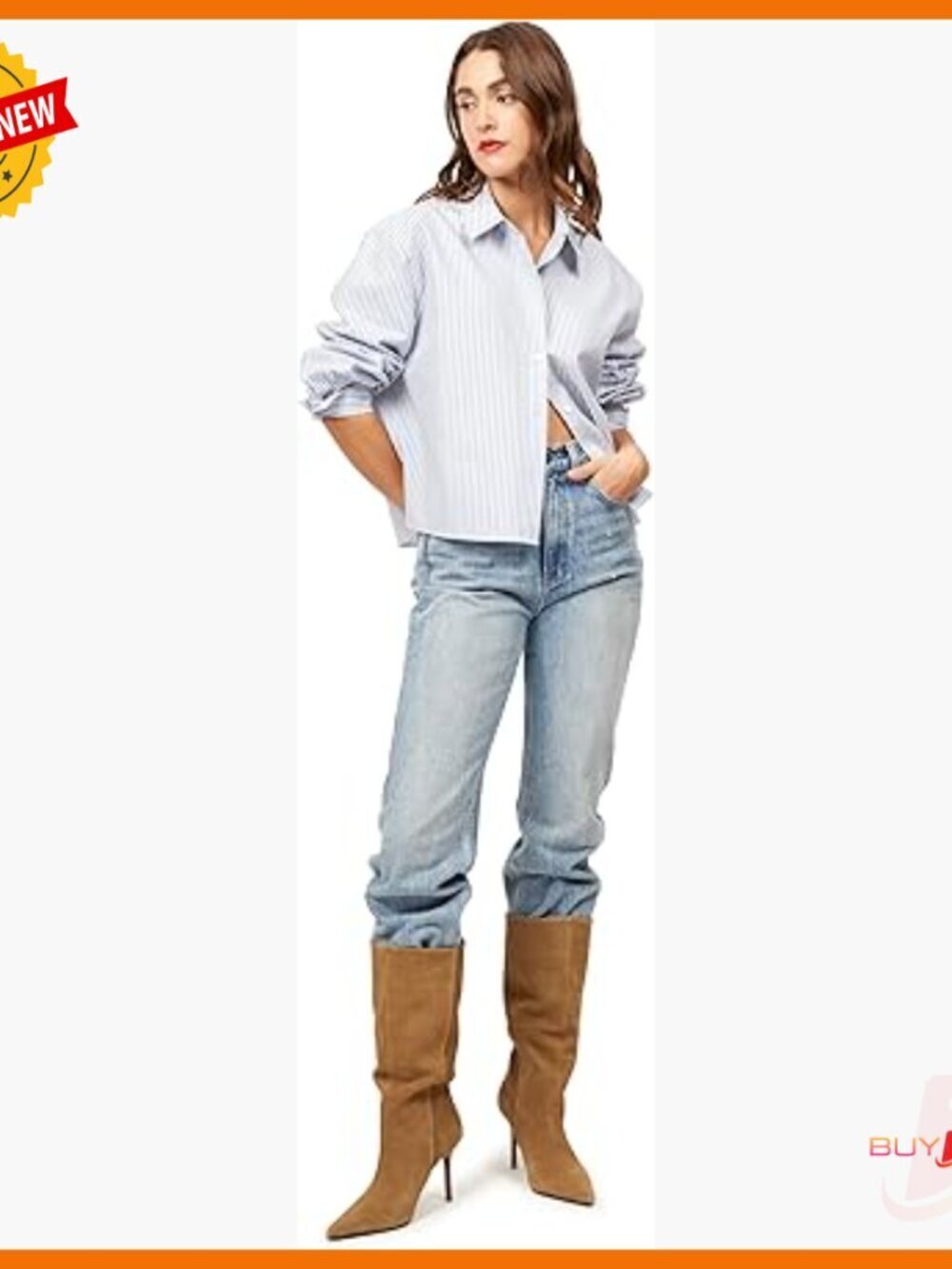 Striped Long Sleeve Button Down Shirt Modern Fit 55% Cotton 45% Polyester